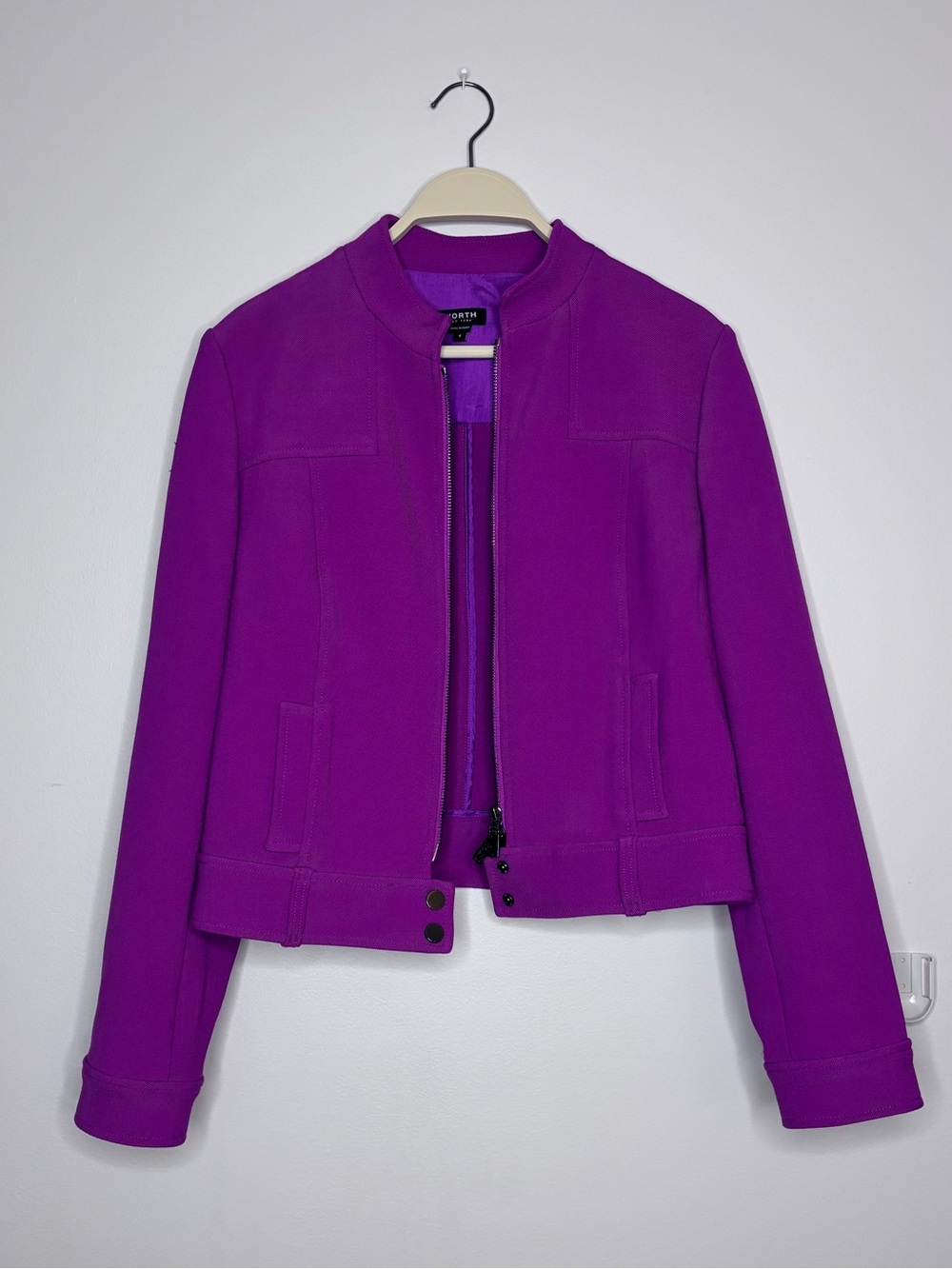 Worth New York Women's Magenta Purple Pink Moto Jacket